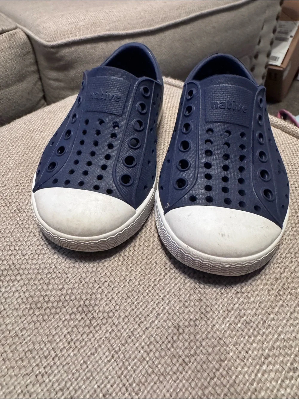 Native Toddler C6  Slip-On Water Shoes in Navy and White